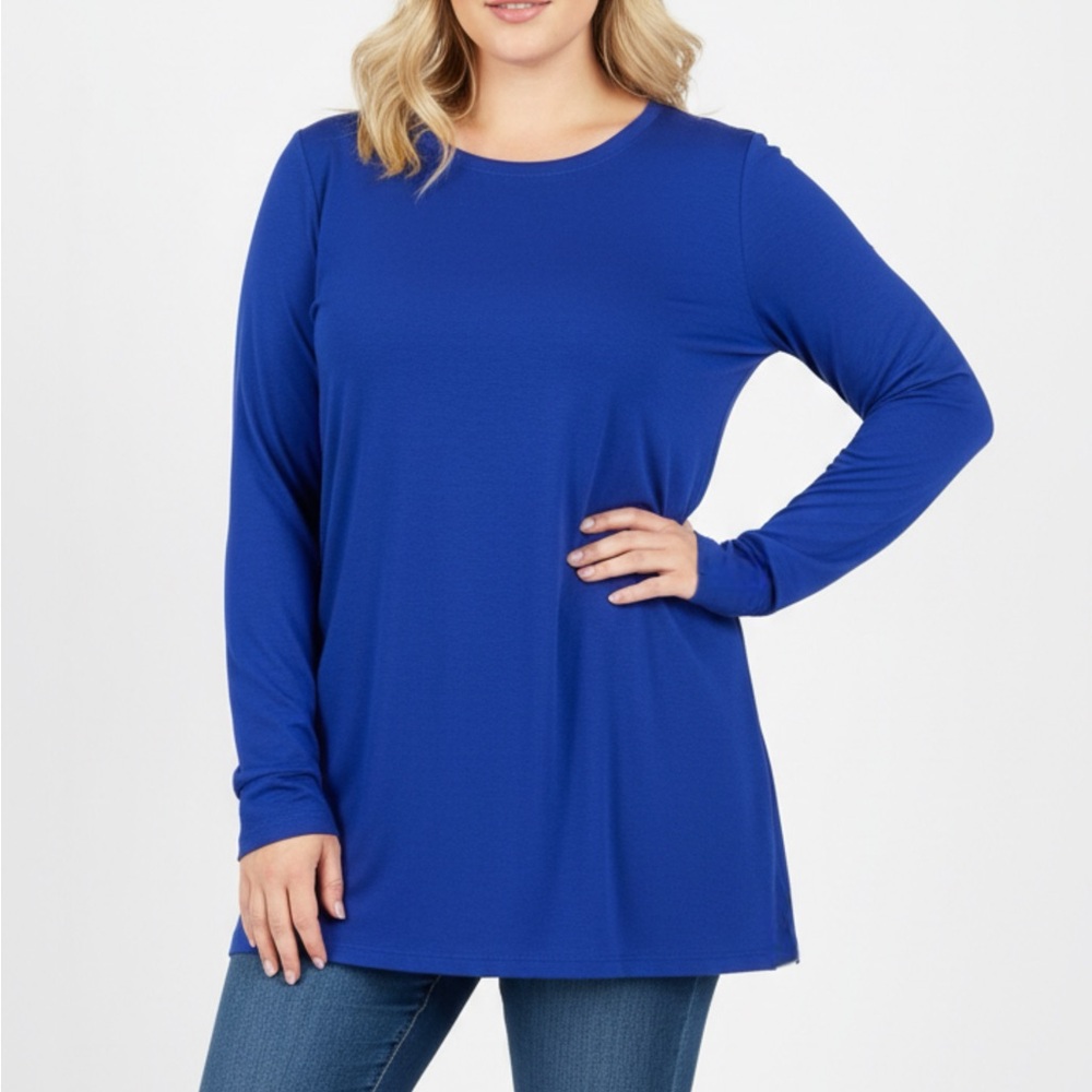 251 - True Royal Blue Long Sleeve Top‎ Undershirt